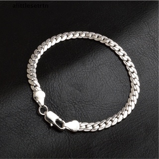 [alittlesetrtn] cadena de serpiente chapada en plata de 5 mm de ancho joyería de moda hombres pulseras [alittlesetrtn]