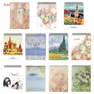 trail 50sheets a4 papel acuarela cuaderno de notas para pintar dibujo diario diario cuaderno cuaderno de bocetos con alambre espiral