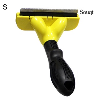 Sqgt cepillo de acero inoxidable para aseo para mascotas/perros/gatos/cepillo de depilación con mango suave (5)
