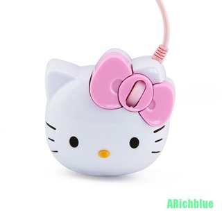 arichblue mouse óptico 3d hello kitty con cable usb 2.0 pro para computadora/pc rosa (2)