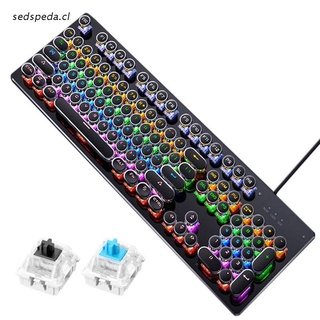 sed Gaming Keyboard Retro Keycap Backlit Wired Mechanical Keyboard for PC Computer Laptop