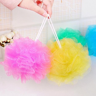 Esponja de lavado de colores aleatorios Loofah flor bola de bañomalla de limpieza corporalducha de nailon fregador Loo (4)