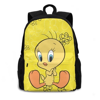 tweety bird patrón de dibujos animados mochila de la escuela bolsa de la escuela portátil bolsa de la escuela, ligero y multifuncional, bolsa escolar para niñas y niños