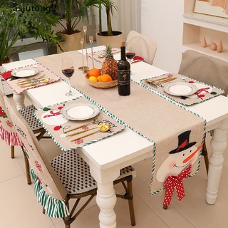 (asiutong2) Navidad anciano muñeco de nieve camino de mesa mantel individual 2022 navidad mesa decoración mi