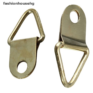 fashionhousehg 20 unids/pack dorado latón triángulo foto marco de imagen montaje en pared gancho percha anillo venta caliente