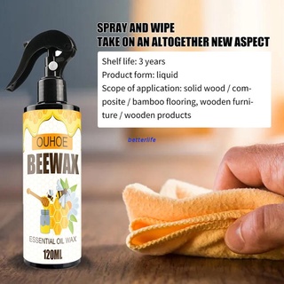 Btf cera de abeja multiusos para el cuidado de los muebles de Beewax Spray de madera aceite de cera limpiador y pulido (1)
