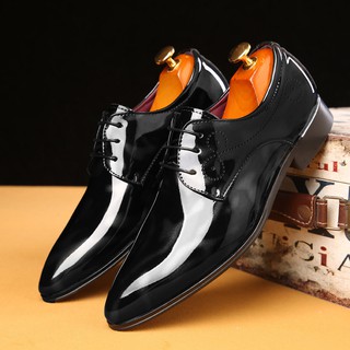 los hombres de cuero de la pu zapatos de negocios puntiagudo brillante zapatos formales