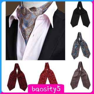 [baosity5] Hombres Paisley Floral Jacquard Tejido Auto Cravat Corbata Ascot Accesorios (1)