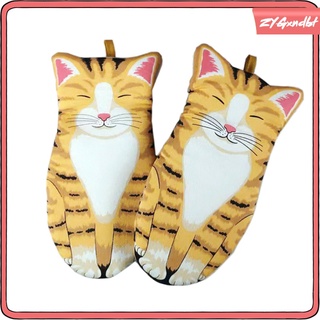 House Cat Paw Oven Mitts Thicken for Oven Cooking Cotton Lining Weight:160g