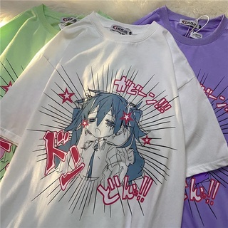 Dulce Punk t-Shirt Mujeres Verano 2021 Coreano A Japonés Harajuku Estilo Caliente Anime Impresión Suelta Estudiante Manga Corta Camisa (1)