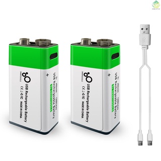 Tipo C puerto recargable 9V batería de litio 650mAh alta capacidad voltaje constante recarga rápida respetuoso del medio ambiente