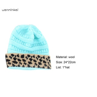 Sombrero señora gorra caliente de punto leopardo sombrero ligero para exteriores (4)