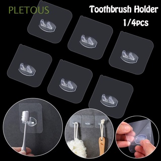PLETOUS Plastic Toothbrush Holder Wall-mounted Seamless Adhesive Hook Shaver Organizer Household Plug Bathroom Accessories Home & Living Storage Rack