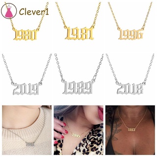 Clver collar De navidad Punk dorado/plata Número De aniversario De aniversario joyería collar con colgante Personalizado/Multicolor