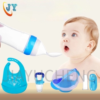 combo 5 en 1 bebé tazón alimentador de alimentación biberón de silicona pezón frutas bebé cepillo de dientes puting bayi bebé suministros conjunto