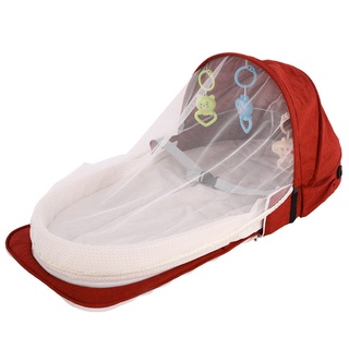 ◐Uz✲Portátil plegable cama de bebé, Unisex cama con red de cama multiusos momia bolsa, muebles de bebé accesorios de bebé