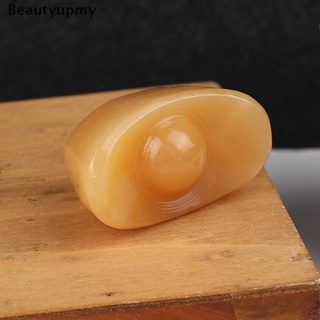 [beautyupmy] lingote de cuarzo amarillo natural de jade curativo yuan bao adornos de riqueza para el hogar