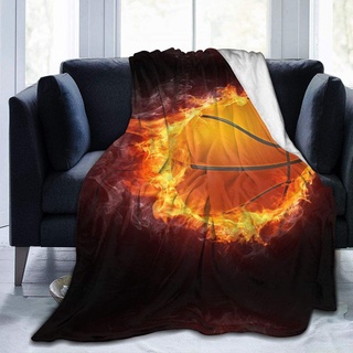 [manta estilo Hip-hop] manta de vellón de baloncesto rodeado de fuego para niños adultos durante toda la temporada
