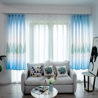 cortina de hojas cortas para el hogar con estampado de varios colores de poliéster cortinas para sala de estar ventana dormitorio