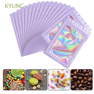 kyung bolsas de plástico a prueba de olores de papel de aluminio bolsa de embalaje bolsas resellables colorido para almacenamiento de alimentos joyería embalaje holográfico transparente bolsa de sellado/multicolor