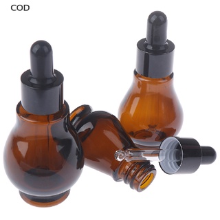 [cod] 10/20/30 ml botellas vacías de cristal marrón con pipeta para aceite esencial caliente (8)