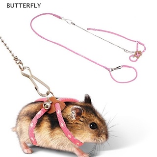 [mariposa] Conjunto de arnés ajustable pequeño para mascota hámster con campanas hurones cuerda de tracción