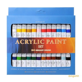 bin 24 colores pinturas acrílicas conjunto de 12 ml tubos dibujo pintura pigmento pintado a mano pintura de pared para artista diy