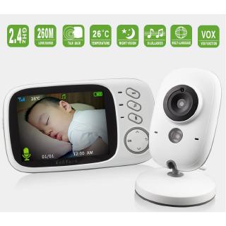 Pulgadas inalámbrico de Color de vídeo bebé Monitor de alta resolución bebé niñera cámara de seguridad visión nocturna monitoreo de temperatura (6)