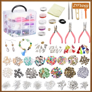 Jewelry Making Supplies Kit ,Accessories Tweezer 1526 Pieces Resin Decoration Kit for Earrings Making Slime Nail Art