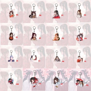 DONETTA Cute Heaven Officials Blessing Anime Keychain Tian Guan Ci Fu Key Ring Holder Creative Bag Pendant Car Interior Accessories Hua Cheng Acrylic Key Rings (2)