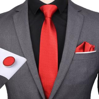Conjuntos de corbata a rayas florales cuadros para hombre lazos pañuelo gemelos Clip poliéster Jacquard tejido lazo bolsillo cuadrado (1)