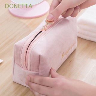 DONETTA Casual Velvet Cosmetic Bag Girls Beauty Case Makeup Bag Women Travel Portable Large Capacity Soft Toiletry Package Lipstick Bags/Multicolor