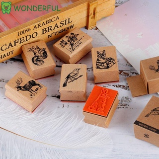 Maravillosa moda DIY nuevos sellos de animales de madera sellos de goma estampado para letras diario artesanía artes manualidades Scrapbooking
