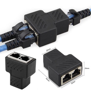 CLEOES Cable De Red RJ45 Divisor Ethernet Acoplador Conector Acoplamiento Extensor LAN 1 A 2 Vías Adaptadores Hembra (8)