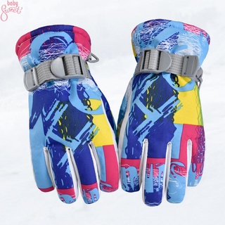 Guantes de dedo completo niños nieve 1 par de niños impermeable viento esquí al aire libre