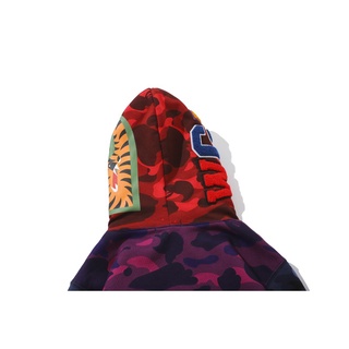 Multicolor Camuflaje Costuras Sudaderas Bape Cremallera Completa Tiburón Bordado 3.2 (6)