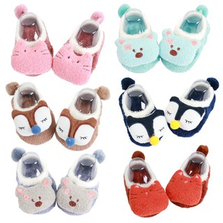 zapatillas de bebé calcetines carta impreso algodón invierno niñas niños calcetines bebé material animal patrón caliente calcetines niños (1)