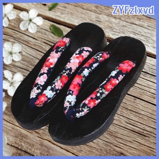 zuecos japoneses zapatillas interior/al aire libre cómodo geta sandalias flip flops