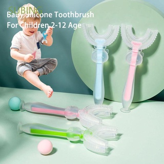 2-12 años cepillo De dientes para niños con mango/forma De U/multicolorido
