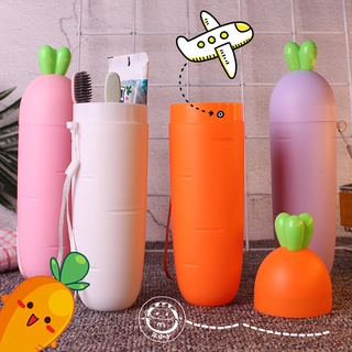 Creativo Zanahoria Boca de plástico Taza de cepillado Taza de lavado para niños Taza de cepillado de pareja Juego de caja de cepillo de dientes de viaje