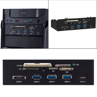 5.25'' Internal Card Reader PC Front Panel with 3 USB 3.0 Ports for Computer