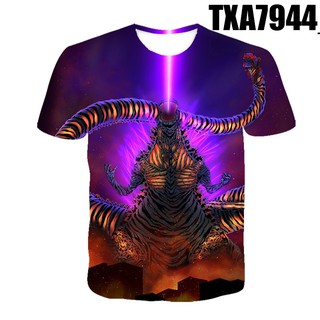 2022 Godzilla : Rey Del Monstruo Cool Niños Camisetas Impresión 3D Casual Niño Niña Camiseta De manga corta