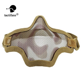 Máscara táctica media cara malla de acero de alto impacto camuflaje gafas Airsoft militar combate Wargame TMC SF QD Paintball equipo