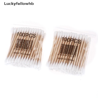 [Luckyfellowhb] 2 Pack Double Head Cotton Swab Women Makeup Buds Tip Medical Nose Ears Cleaning [HOT]