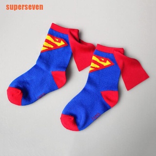 [incluso]calcetines para niños capa superman spiderman niños niñas cosplay calcetines deportivos (4)