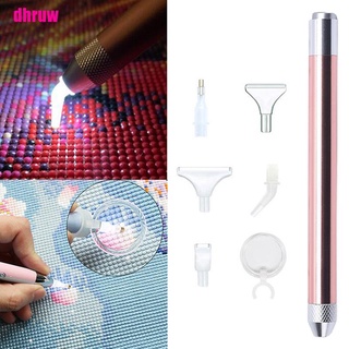 DHR Diamond Painting Pen Lighting Point Drill Pen with Magnifying Glass Craft Tool