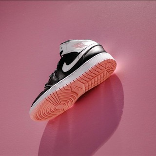High Quality Air Jordan 1 Mid AJ1 Black and White Pink Women S Basketball Shoes 555112-061 Air Jordan Sneaker Shoes