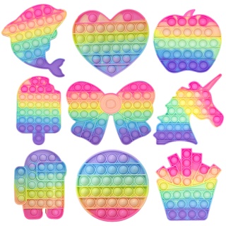 [entrega rápida] popit fidget juguete macaron rainbow push burbuja popi aldult niños anti-estrés alivio del estrés juguetes pop it tiktok