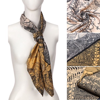Layor bufanda cuadrada larga decoración accesorios seda bufanda sarga mujer niña moda suave chal (8)