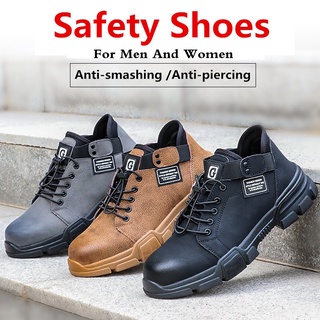 Listo STOCK hombres/mujeres zapatos de seguridad Anti-aplastamiento Anti-piercing zapatos de trabajo Casual acero-dedo del pie zapatos de protección
